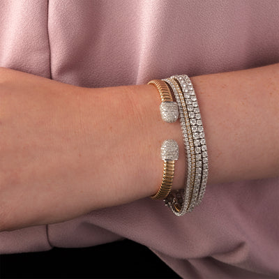 Diamond 4-Prong Eternity Bracelet in 14K White Gold, 4.42cttw