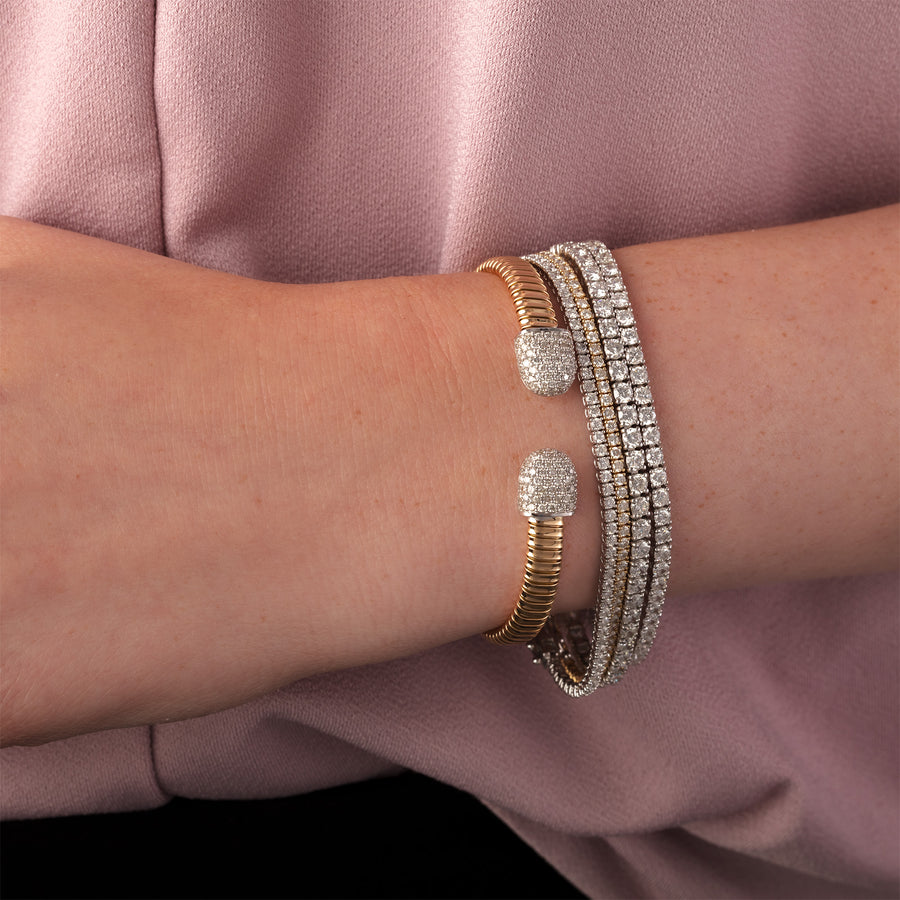 Diamond 4-Prong Eternity Bracelet in 14K White Gold, 4.42cttw