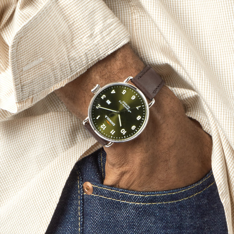 Canfield Stainless Steel Dark Green Dial Watch | 43MM | S0120307786