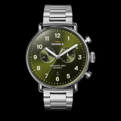 Canfield Stainless Steel Dark Green Dial Watch | 43MM | S0120307531