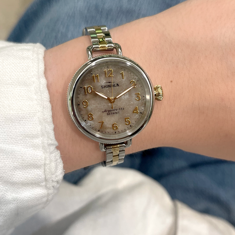 Birdy Stainless Steel/Two Tone Gold Petoskey Stone Dial Watch | 34MM |