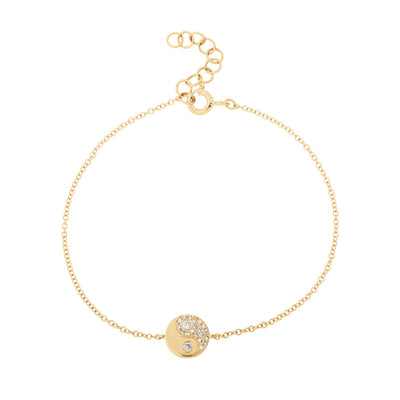 Diamond Yin-Yang Bracelet in 14K Yellow Gold