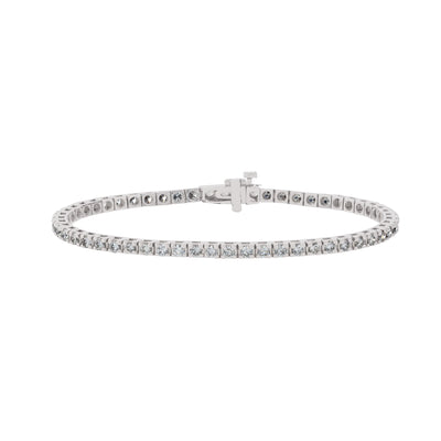 Round Diamond Bracelet in 14K White Gold, 2.87cttw