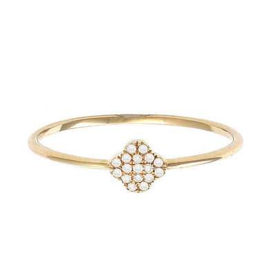 Diamond Clover Ring in 14K Yellow Gold