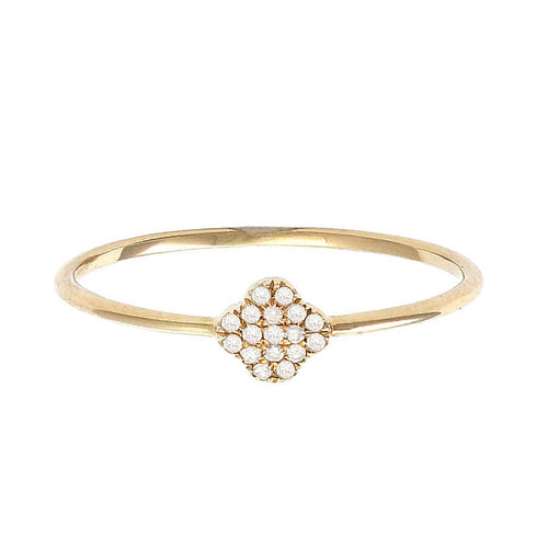 Diamond Clover Ring in 14K Yellow Gold