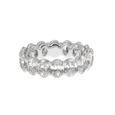 Oval-Cut Lab Grown Diamond Eternity Band in 14K White Gold, 4.95cttw