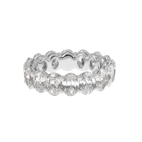 Oval-Cut Lab Grown Diamond Eternity Band in 14K White Gold, 4.95cttw