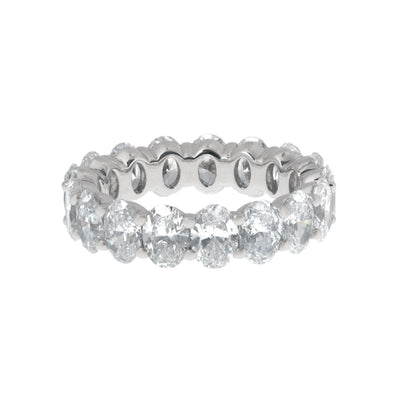 Oval-Cut Lab Grown Diamond Eternity Band in 14K White Gold, 5.25cttw