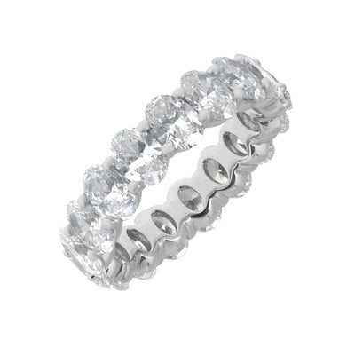 Oval-Cut Lab Grown Diamond Eternity Band in 14K White Gold, 5.25cttw