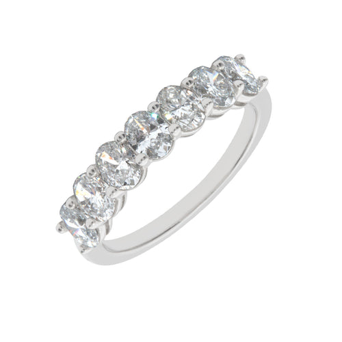 Oval Shared Prong Lab Grown Diamond Band in Platinum, 1.05cttw