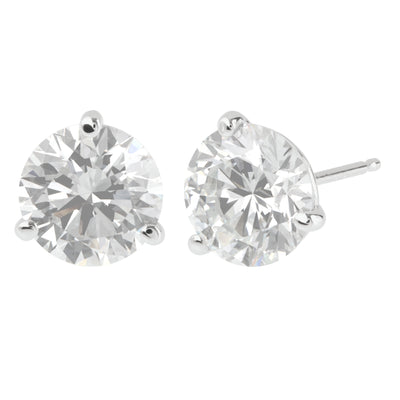 Lab Grown Diamond Stud earrings in 14K White Gold, 4.00 CTTW