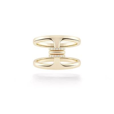 Phantom SK Ring in 18K Yellow Gold, 0.20cttw