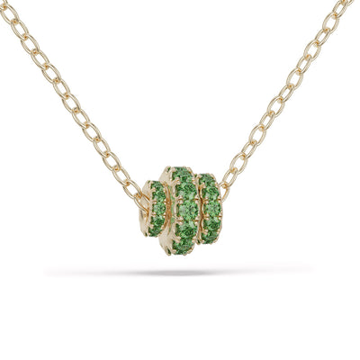 Vesta YG Emerald Necklace in 18K Yellow Gold, 0.61cttw