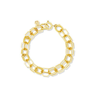 B Home Link Bracelet in 18K Yellow Gold, Wide