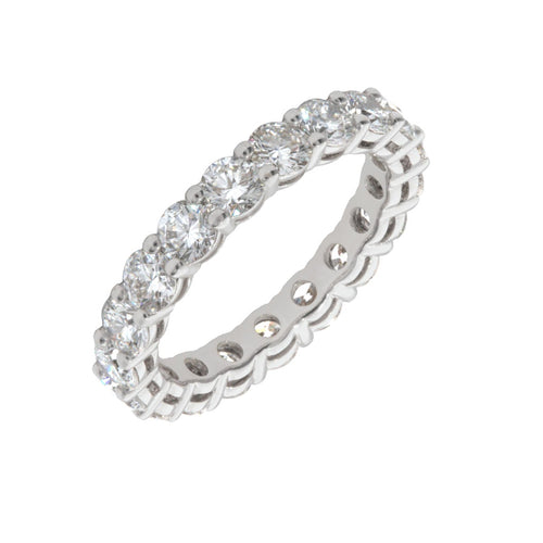Round-Cut Shared Prong Lab Grown Diamond Eternity Band in 14K White Gold, 2.10cttw