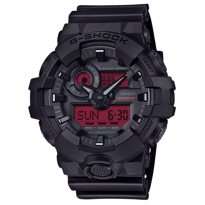 G-SHOCK ANA-DIGI GA-700 Series Black and Red Watch | 57.5MM | GA700-BBR-1A