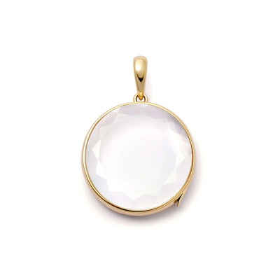 Large Round Locket with Link Chain in 14K Yellow Gold