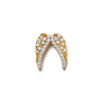 Diamond Angel Wings Charm in 18K Yellow Gold