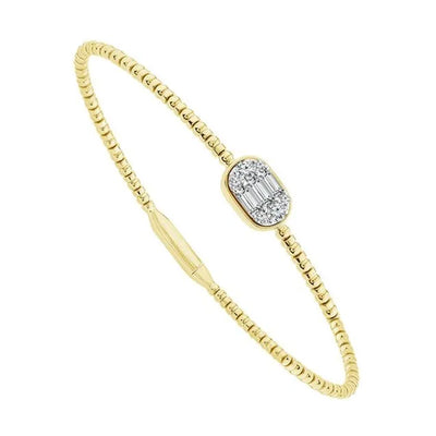 Titanium Diamond Flex Bracelet in 14K Yellow Gold