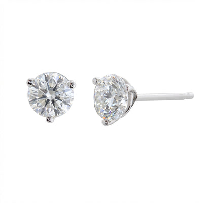 Lab Grown Diamond Stud Earrings in 14K White Gold, 1.00cttw