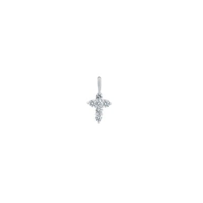 Round-Cut Diamond Cross Pendant in 14K White Gold, 0.44cttw