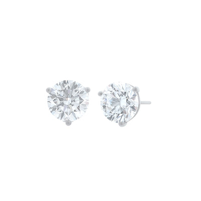 Lab Grown Diamond Stud Earrings in 14K White Gold, 4.00cttw