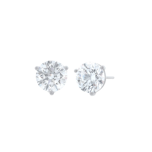 Lab Grown Diamond Stud Earrings in 14K White Gold, 4.00cttw