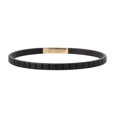 Men's Flexi Bangle Bracelet in Black Titanium & 14K Yellow Gold Bracelet