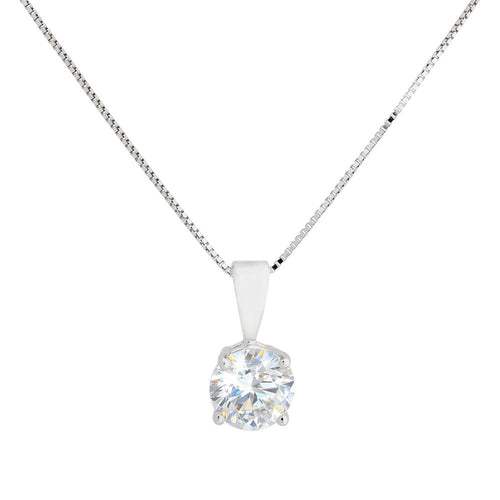 Lab Grown Diamond Solitaire Pendant Necklace in 14K White Gold, 0.50ct