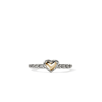 JH Essential Heart Ring in Sterling Silver & 14K Yellow Gold