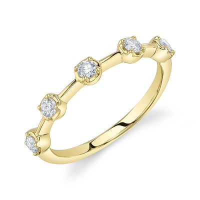 Five Diamond Station Ring in 14K Yellow Gold, 0.30cttw