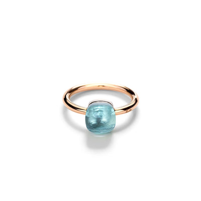 Nudo Sky Blue Topaz Petit Ring in 18K White & Rose Gold, 6.10cttw