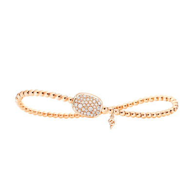 Capriccio Pavé-Set Diamond Flexible Bracelet in 18K Rose Gold, 0.24cttw