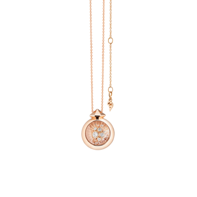 Diamond Dreamys "Prosecco" Round Mini Pendant Necklace in 18K Rose Gold