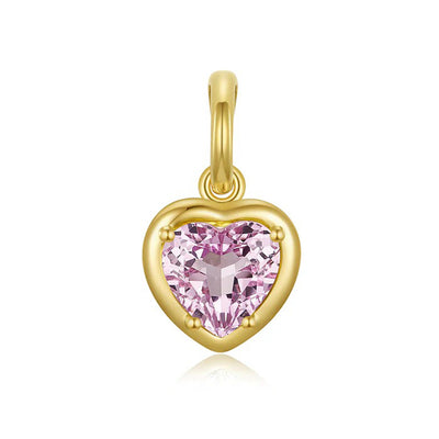 Amethyst Heart Charm Enhancer Pendant in 14K Yellow Gold, 1.64cttw