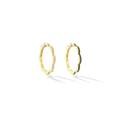 Diamond Bloom Hoop Earrings in 18K Yellow Gold, Large, 1.13cttw