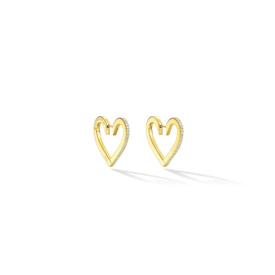 Endless Diamond Medium Hoop Earrings in 18K Yellow Gold, 0.60cttw