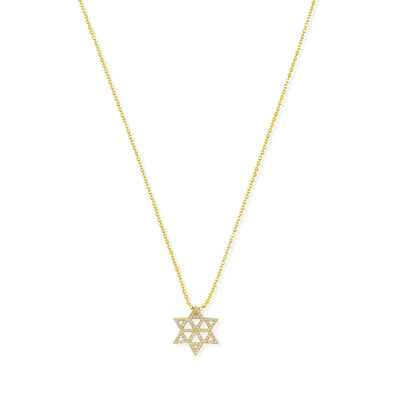 B Home Diamond Star of David Pendant Necklace in 18K Yellow Gold, 0.36cttw