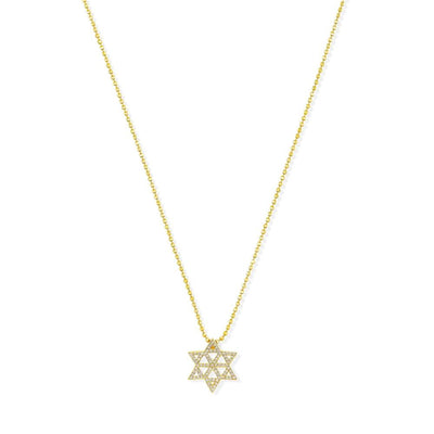 B Home Diamond Star of David Pendant Necklace in 18K Yellow Gold, 0.36cttw