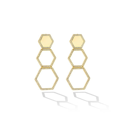 B Home Convertible Diamond Earrings in 18K Yellow Gold, 1.33cttw