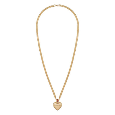 The Mini Florentine Heart Pendant in Gold Tone Brass