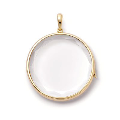 Jupiter Large Locket with Figaro Chain in 18K Yellow Gold Necklace