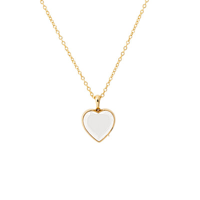 Midi Heart Locket with Rolo Chain Necklace in 18K Yellow Gold