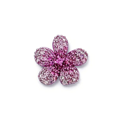 Pink Sapphire In Bloom Charm in 18K White Gold, 0.36cttw