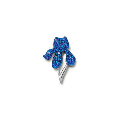 Blue Sapphire Iris Charm in 18K White Gold & Rhodium