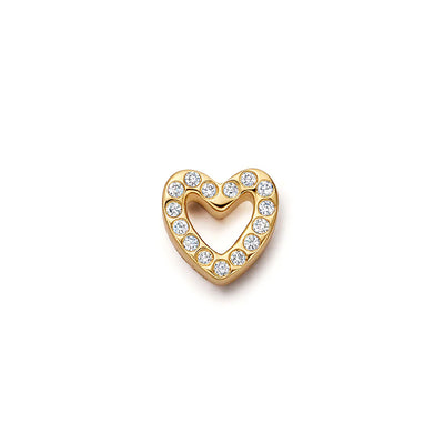 True Heart Charm in 18K Yellow Gold with Diamonds