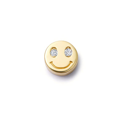 Happy Face Charm in 18K Yellow Gold with Diamonds