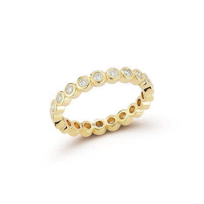 Bezel-Set Diamond Eternity Ring in 18K Yellow Gold, 0.58cttw