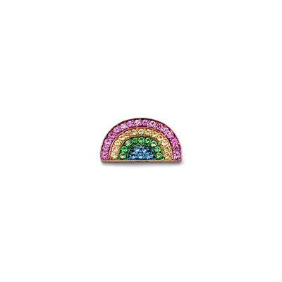 Sapphire Rainbow Charm in 18K Yellow Gold with Tsavorites, 0.17cttw