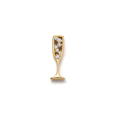 Champagne Charm in 18K Yellow Gold with Diamonds